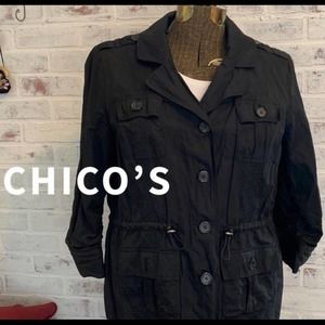 Chico's lined black utility jacket, Sz2 (Lg)